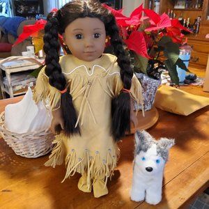 American girl Indian doll with dog